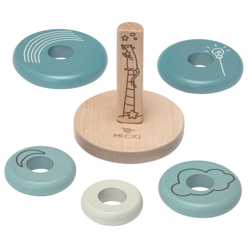 Houten stapelring (blauw) Houten stapelring (blauw)