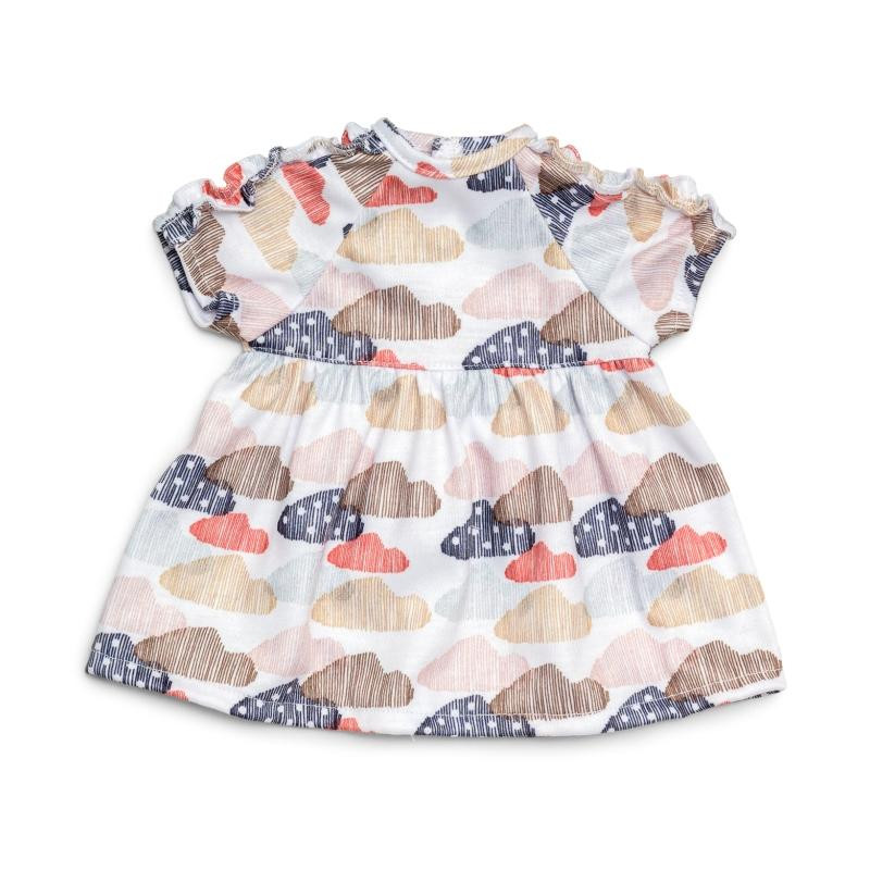 Poppenkleding jurk met wolkjes (36-40cm) Poppenkleding jurk met wolkjes (36-40cm)