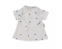 Poppenkleding jurk met stippen (36-40cm)
