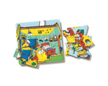 Pippi Langkous houten puzzel 3 lagen Pippi Langkous houten puzzel 3 lagen