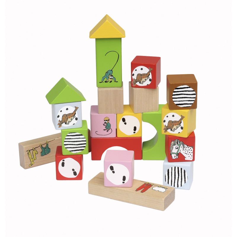 Pippi Langkous - Houten blokken (30st.) Pippi Langkous - Houten blokken (30st.)