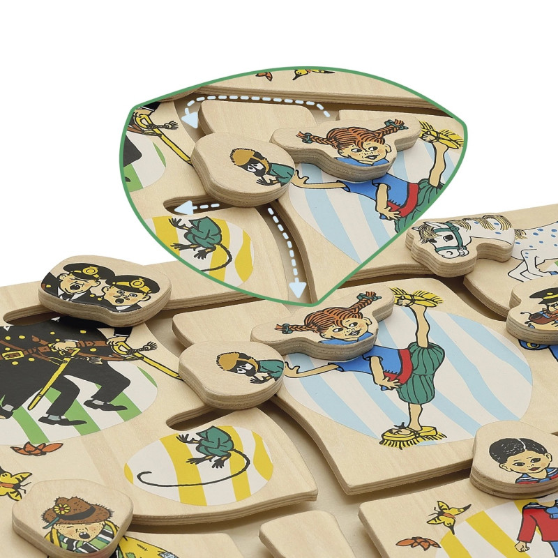 Pippi Langkous - Houten schuifpuzzel