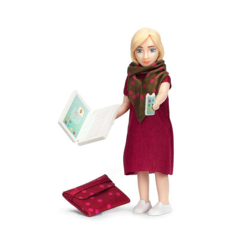 Set - Speelfiguur vrouw met laptop Set - Speelfiguur vrouw met laptop