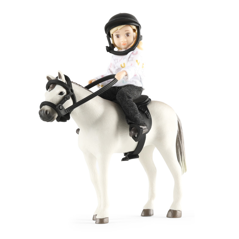 Poppenhuisfiguur met paard