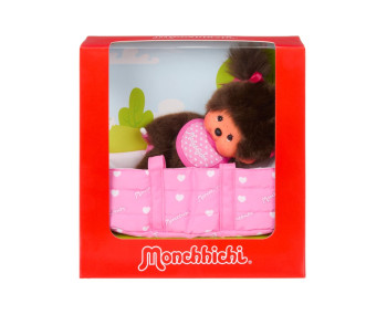 Monchhichi in draagmand (20 cm) Monchhichi in draagmand (20 cm)