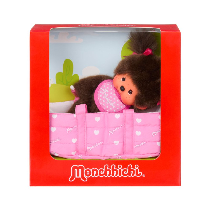Monchhichi in draagmand (20 cm) Monchhichi in draagmand (20 cm)