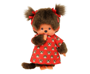 Meisje rood jurkje met print (20cm)