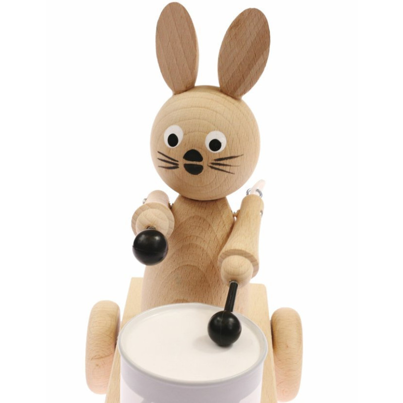 Trekfiguur konijn met xylofoon (naturel) Trekfiguur konijn met xylofoon (naturel)