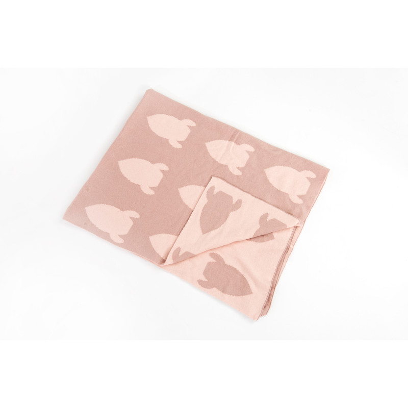 BIO gebreide deken (raket/roze) BIO gebreide deken (raket/roze)