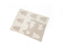BIO gebreide deken (raket/beige) BIO gebreide deken (raket/beige)
