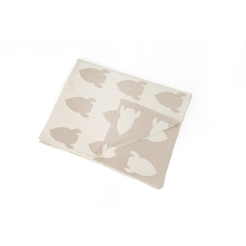 BIO gebreide deken (raket/beige) BIO gebreide deken (raket/beige)