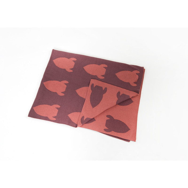 BIO gebreide deken (raket/rood)