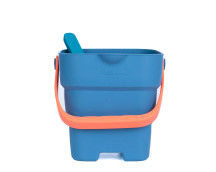 Siliconen opvouwbare emmer (blauw) + schep Siliconen opvouwbare emmer (blauw) + schep