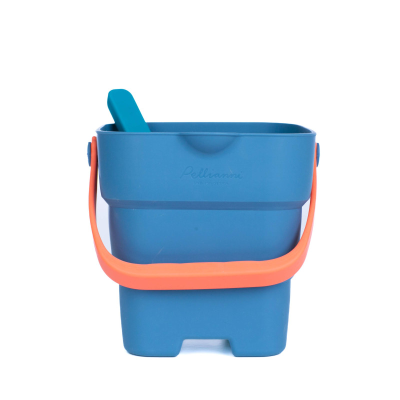 Siliconen opvouwbare emmer (blauw) + schep Siliconen opvouwbare emmer (blauw) + schep