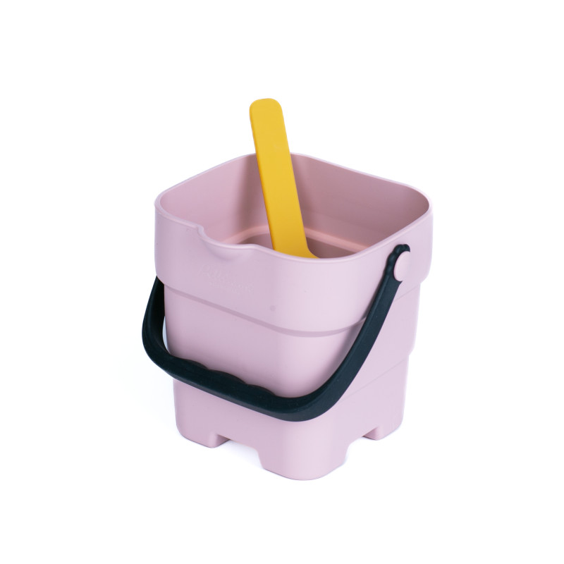 Siliconen opvouwbare emmer (roze) + schep Siliconen opvouwbare emmer (roze) + schep