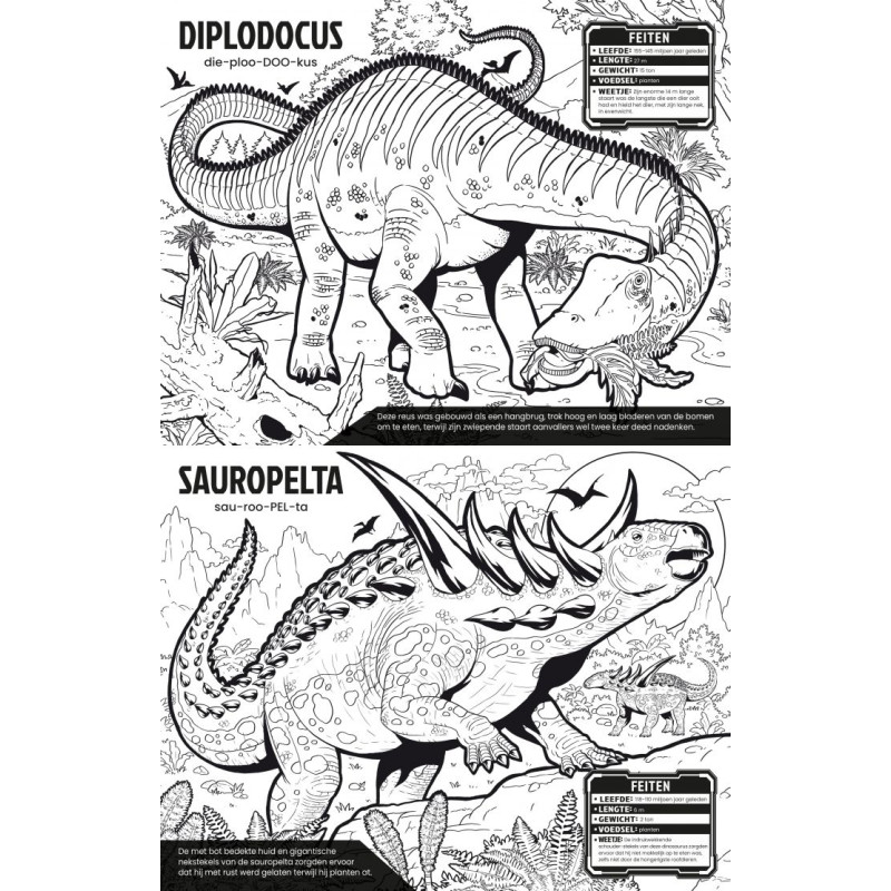 Kleur je eigen dinosaurussen Kleur je eigen dinosaurussen
