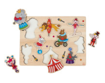 Houten knoppuzzel klein (circus)
