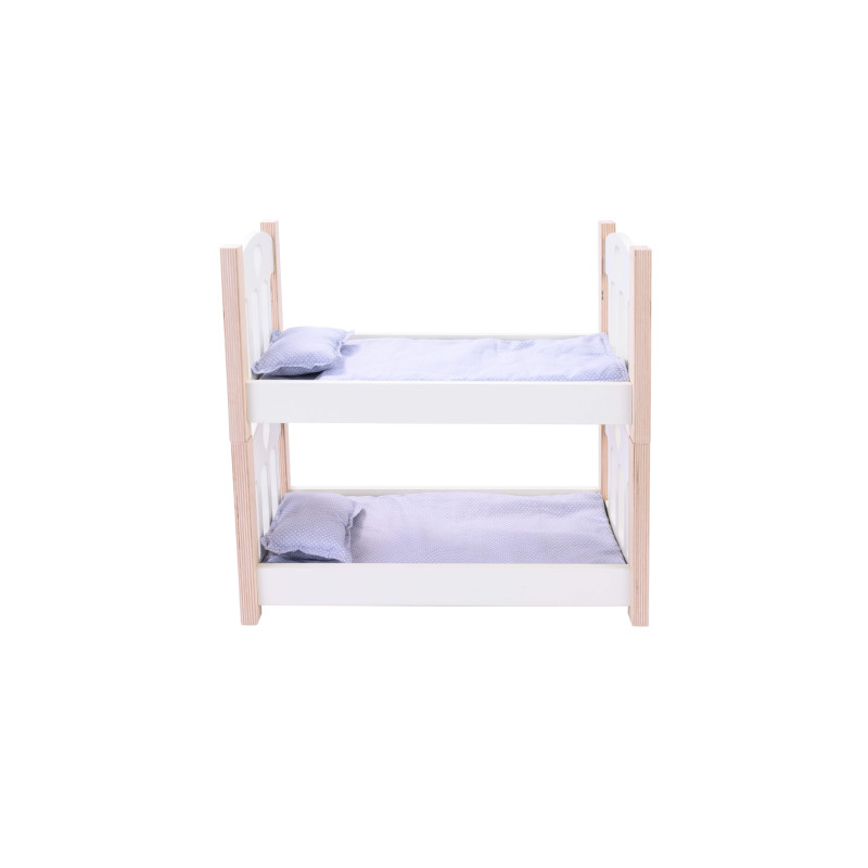 Poppen stapelbed grijs/wit Poppen stapelbed grijs/wit