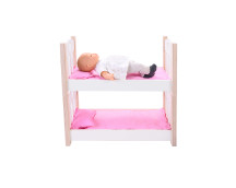 Poppen stapelbed roze/wit
