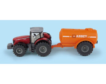 Massey Ferguson tractor met 1-assige vacuümtanker