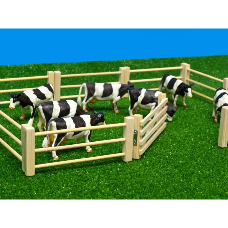Houten afrastering met hek (6-delig/1:32) Houten afrastering met hek (6-delig/1:32)