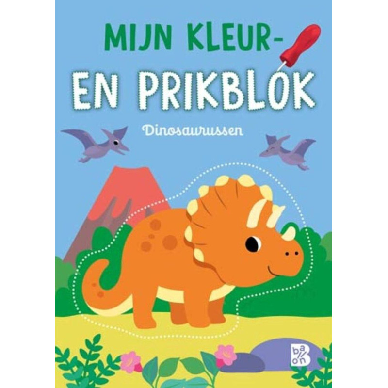 Mijn kleur- en prikblok: Dinosaurussen