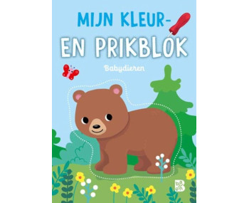 Mijn kleur- en prikblok: Babydieren