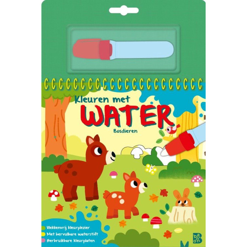 Kleuren met water: Bosdieren
