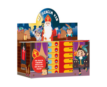 Display vingerpopboekjes Sint