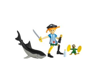 Pippi Langkous -figurenset thema Piraten