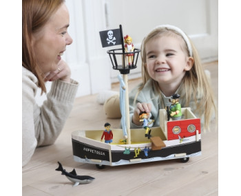 Pippi Langkous -figurenset thema Piraten