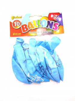 Ballonnen hoera een jongen (10st in zak)