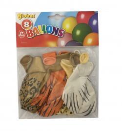 Ballonnen met dierenprint mix (nr12/8st)