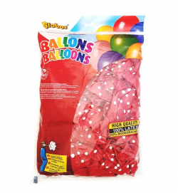 Ballonnen rood met stip (nr.12/100 in zak)