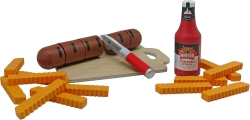 Braadworst, friet en ketchup