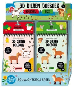 Display 3D dieren doeboek 2 x 6 exemplaren