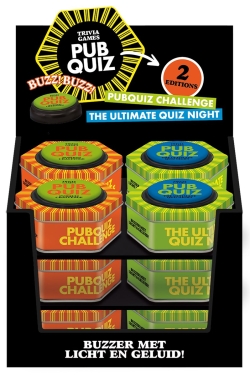 Display Pubquiz met buzzer 2 x 6 ex. Nieuw