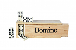 Dominospel (Dubbel 6) in houten kistje