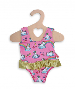 Eenhoorn/unicorn poppenbadpak (28-35cm)