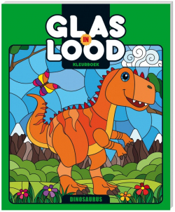 Glas-in-lood kleurboek - Dinosaurus
