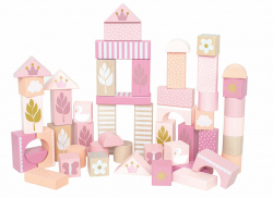 Houten bouwblokken (roze)