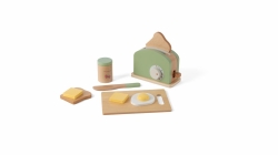 Houten broodrooster set 9-delig in doos