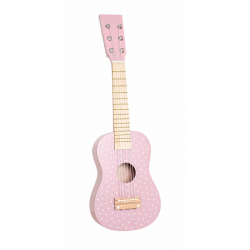 Houten gitaar (roze/stippen)