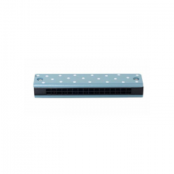 Houten harmonica (blauw/stip)