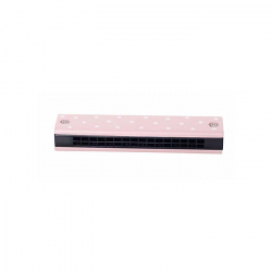 Houten harmonica (roze/stip)