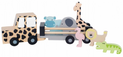 Houten Jeep Safari met dieren