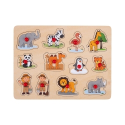 Houten knoppuzzel klein (dierentuin)

