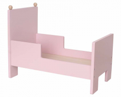 Houten poppenbed met opstaande rand