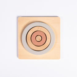 Houten ronde puzzel (pastel)
