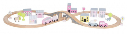 Houten snelweg met accessoires (roze)